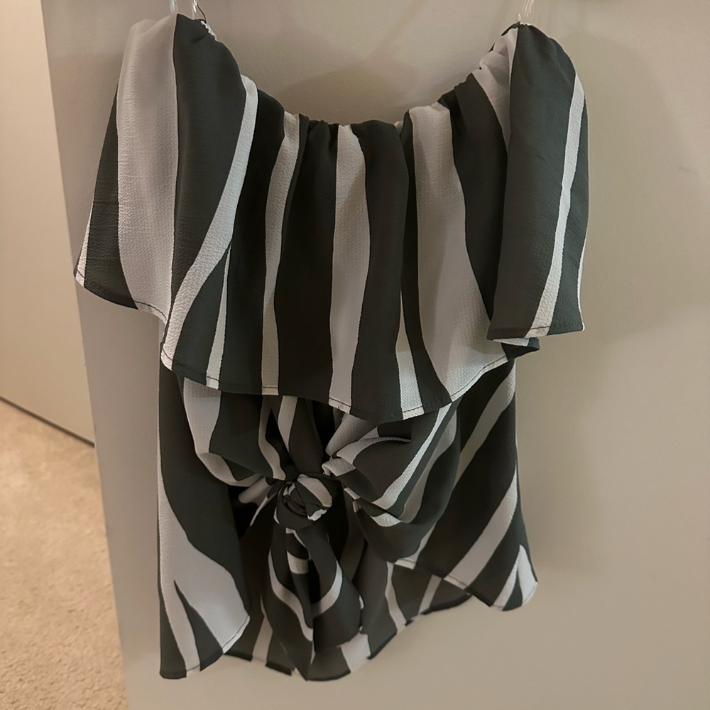 Striped strapless top